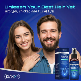 DAVV bottle and nozzle shown for easy, mess-free daily use.