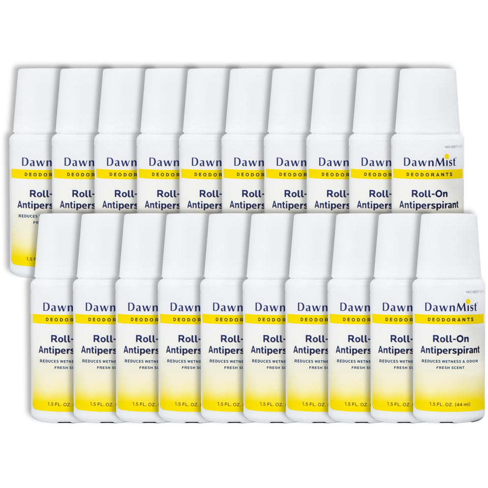 DawnMist Dukal RD15 roll-on bottle for travel-friendly freshness.