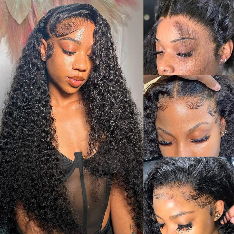DaXunDi deep wave wig 22inch with natural hairline for everyday style