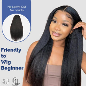 DaXunDi V Part Wig with clips and combs for secure wear