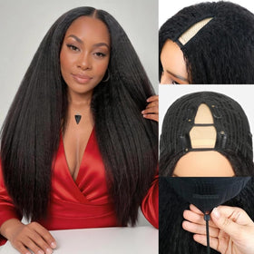DaXunDi V Part Wig front view shows seamless blend with natural look