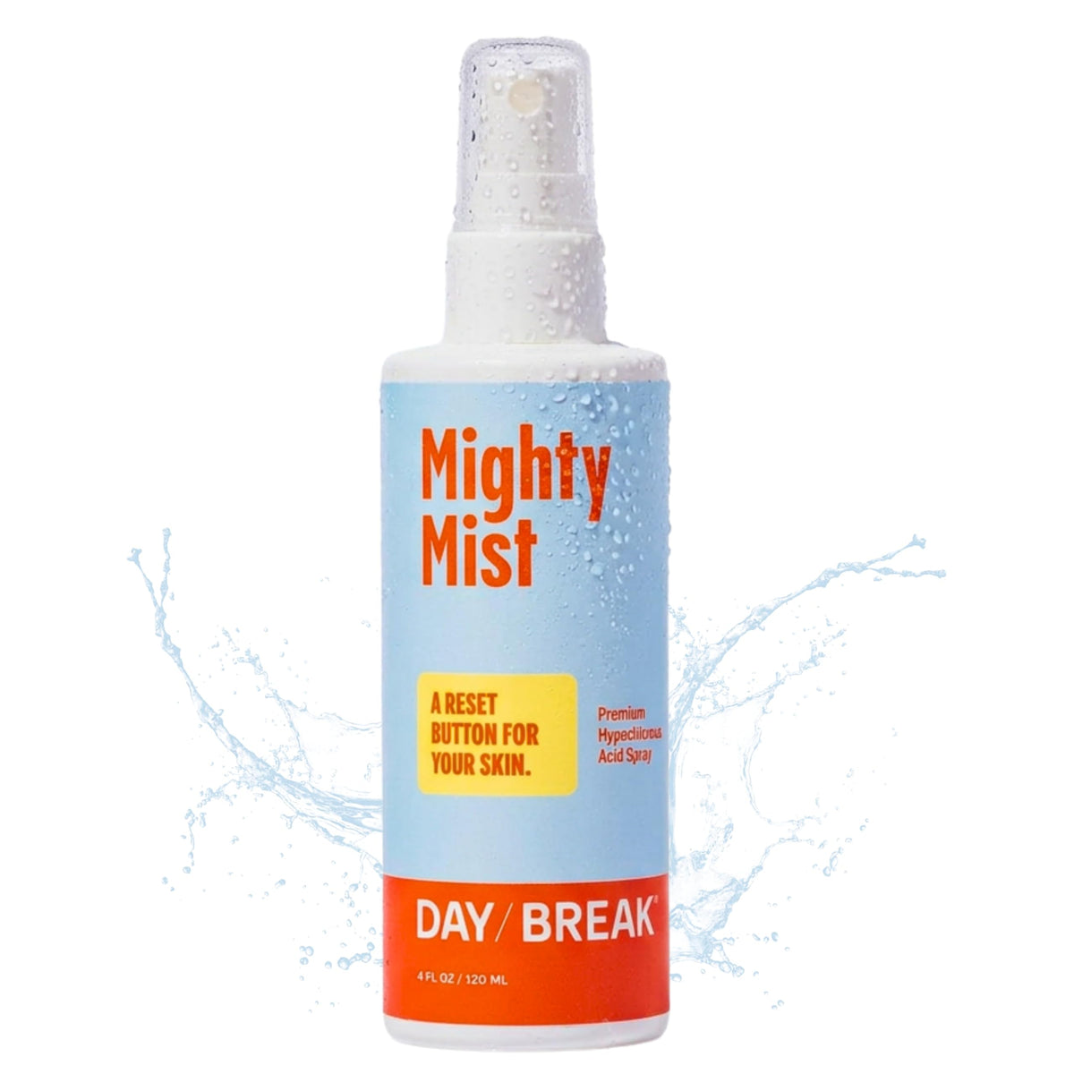 Daybreak Skincare Mighty Mist bottle demonstrates safe, sensitive-skin friendly packaging for daily use