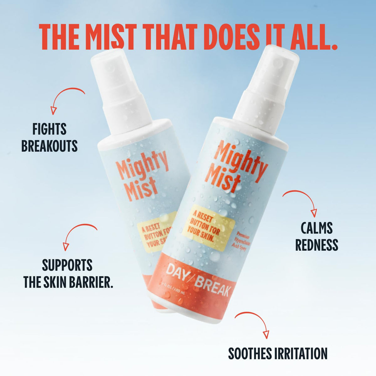 Closeup of Mighty Mist ingredients highlights simple, HACl-based formula