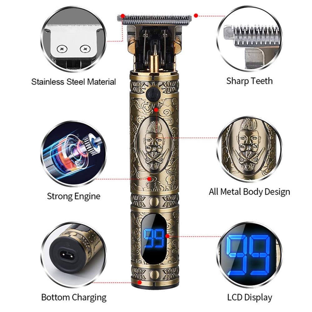 Daydayone trimmer LED display indicates battery life for easy charging.
