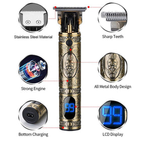 Daydayone trimmer LED display indicates battery life for easy charging.