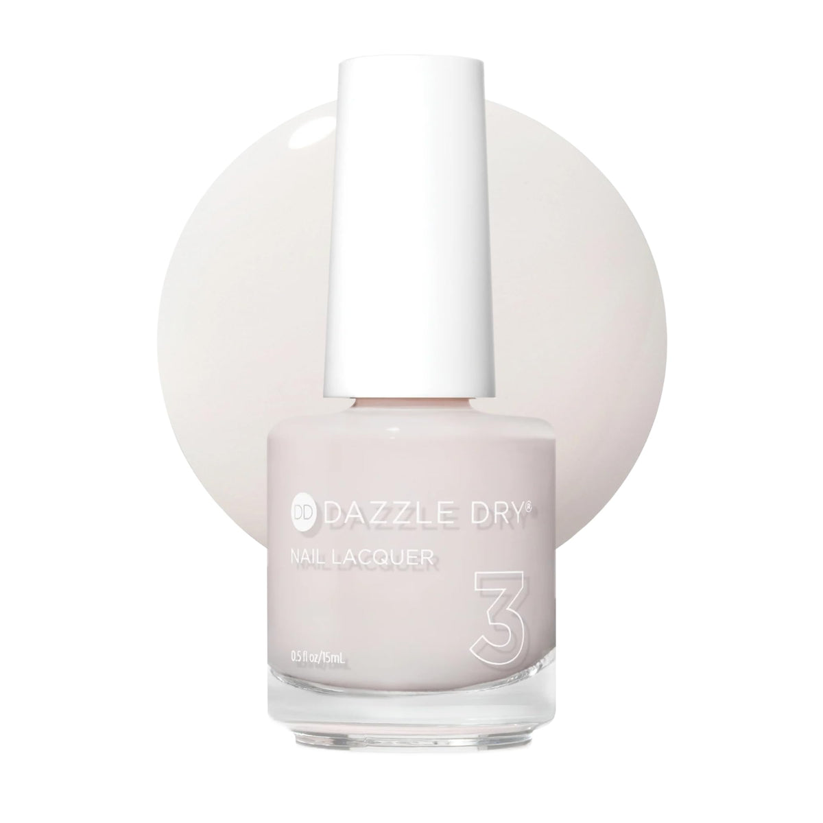 Dazzle Dry Alluring Charm bottle shows warm pale pink cream finish for quick-drying color.