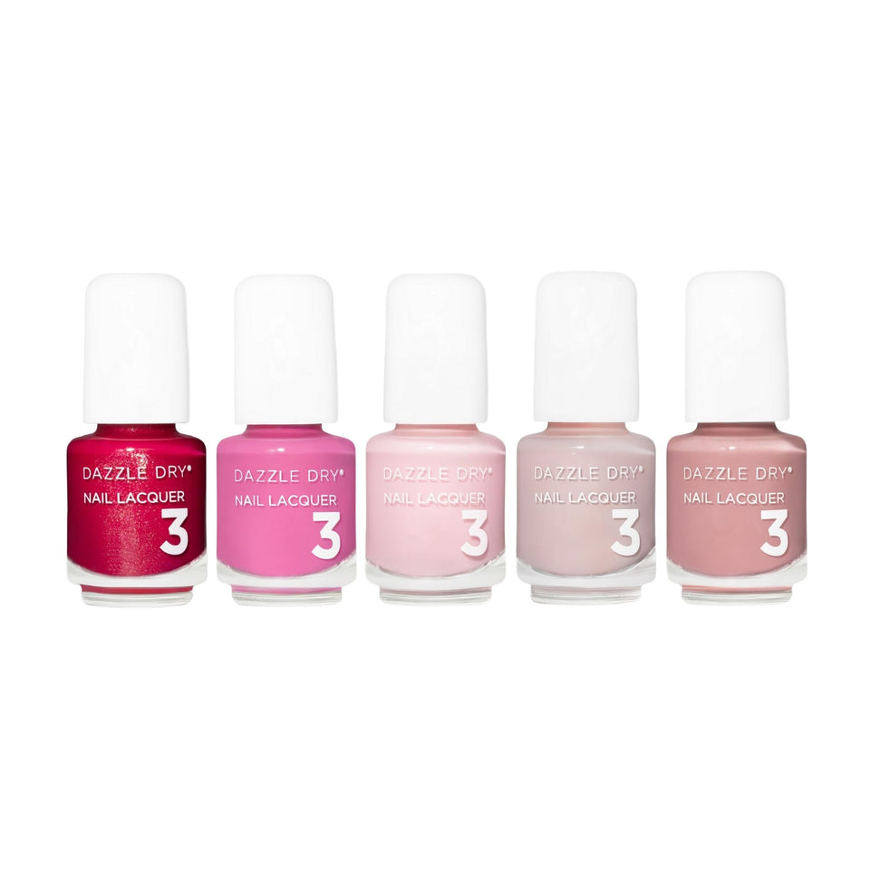 Dazzle Dry Best of Pinks Mini Flight cover art showing pink shades for stylish at-home nails