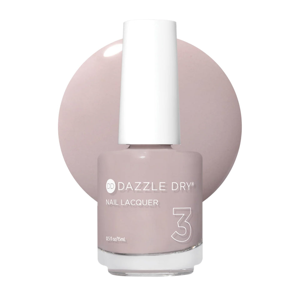 Dazzle Dry Broadway Beige lacquer swatch for an even, chic greige finish.