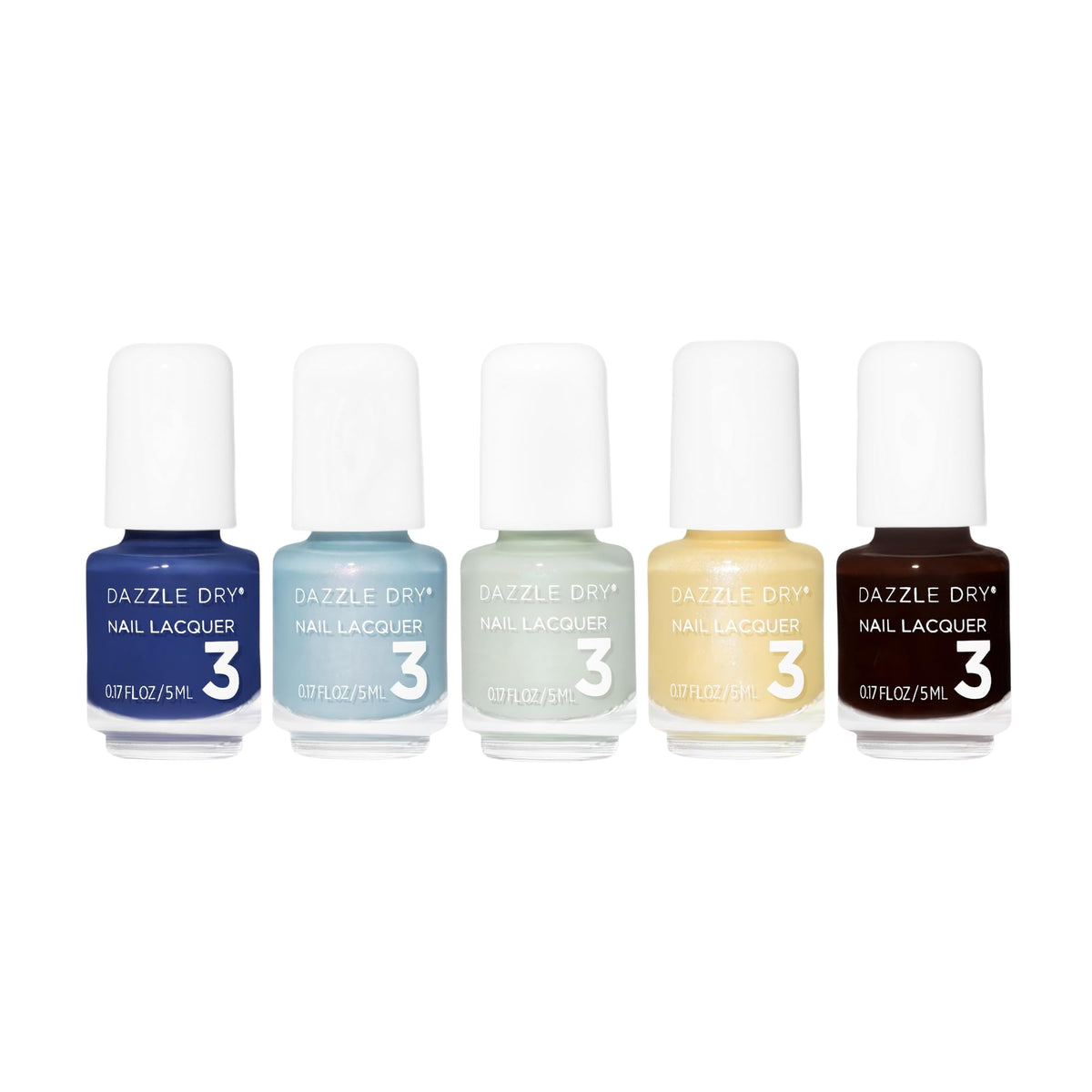 Dazzle Dry Elevation Mini Flight Frosty Blues bottle showing bold long-wear color