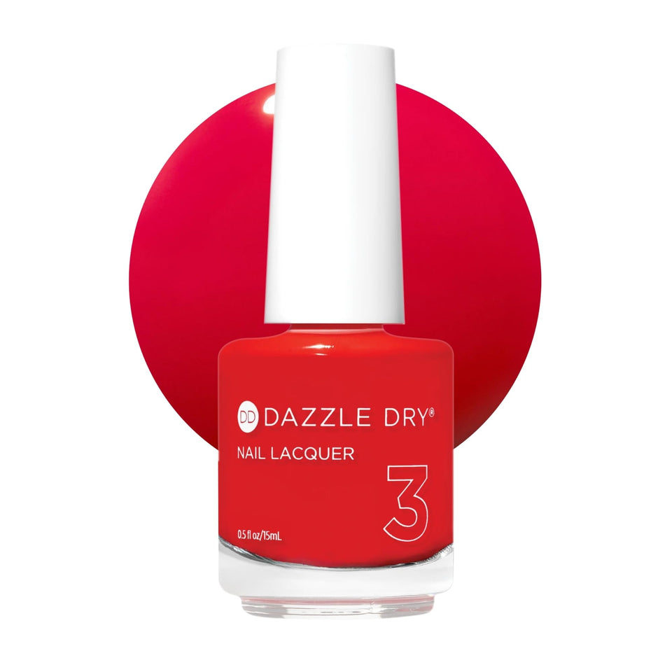 Dazzle Dry Holly Berry bottle pour promotes quick, even color for at-home manicures.