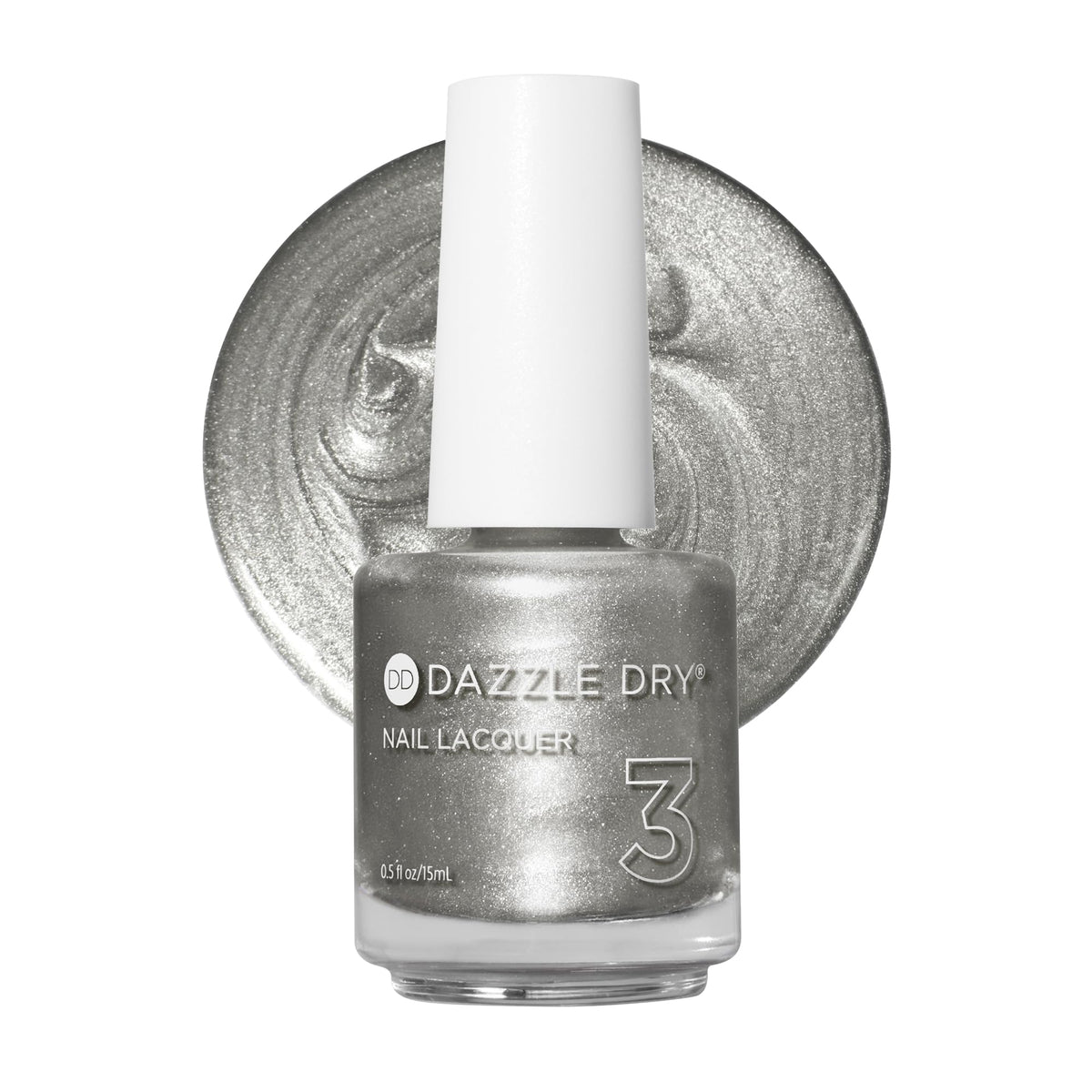 Dazzle Dry Love Potion metallic silver bottle delivers quick-dry, salon-looking shine.