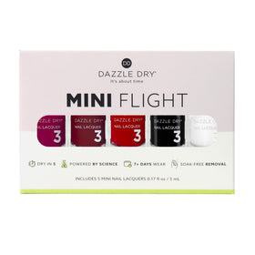 Dazzle Dry Mini Flight Cherry Red, fast-track manicure with blue undertones.
