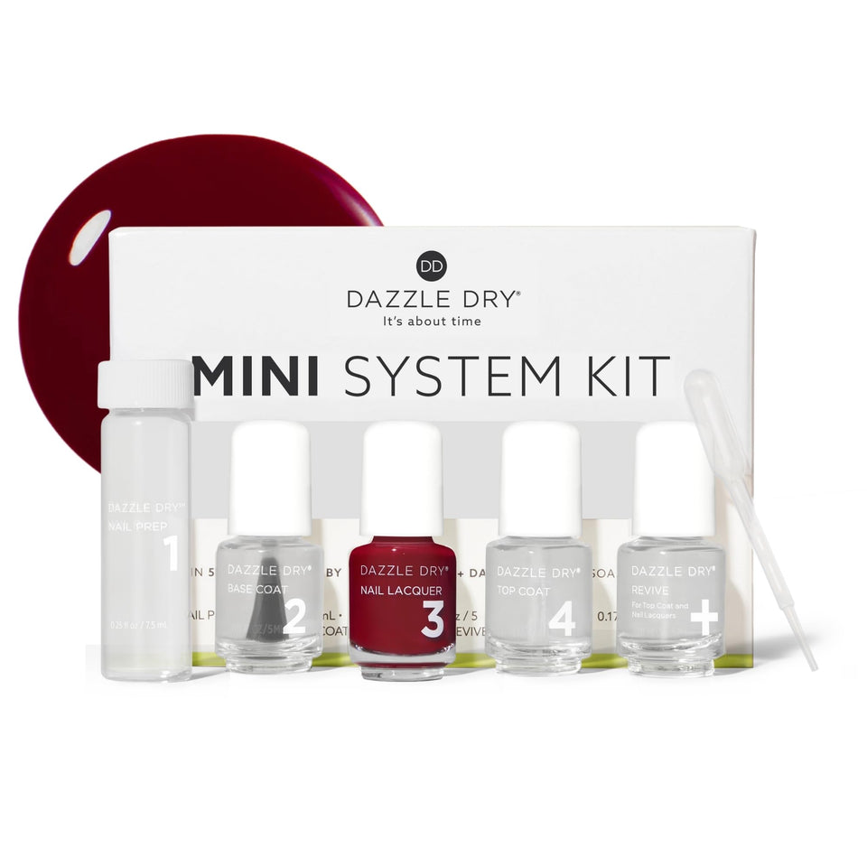 Dazzle Dry Mini Kit nail prep prepares the nails for a smooth, long-lasting finish.