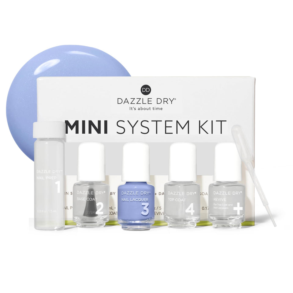 Dazzle Dry mini kit nail prep bottle readying nails for a long-lasting manicure.