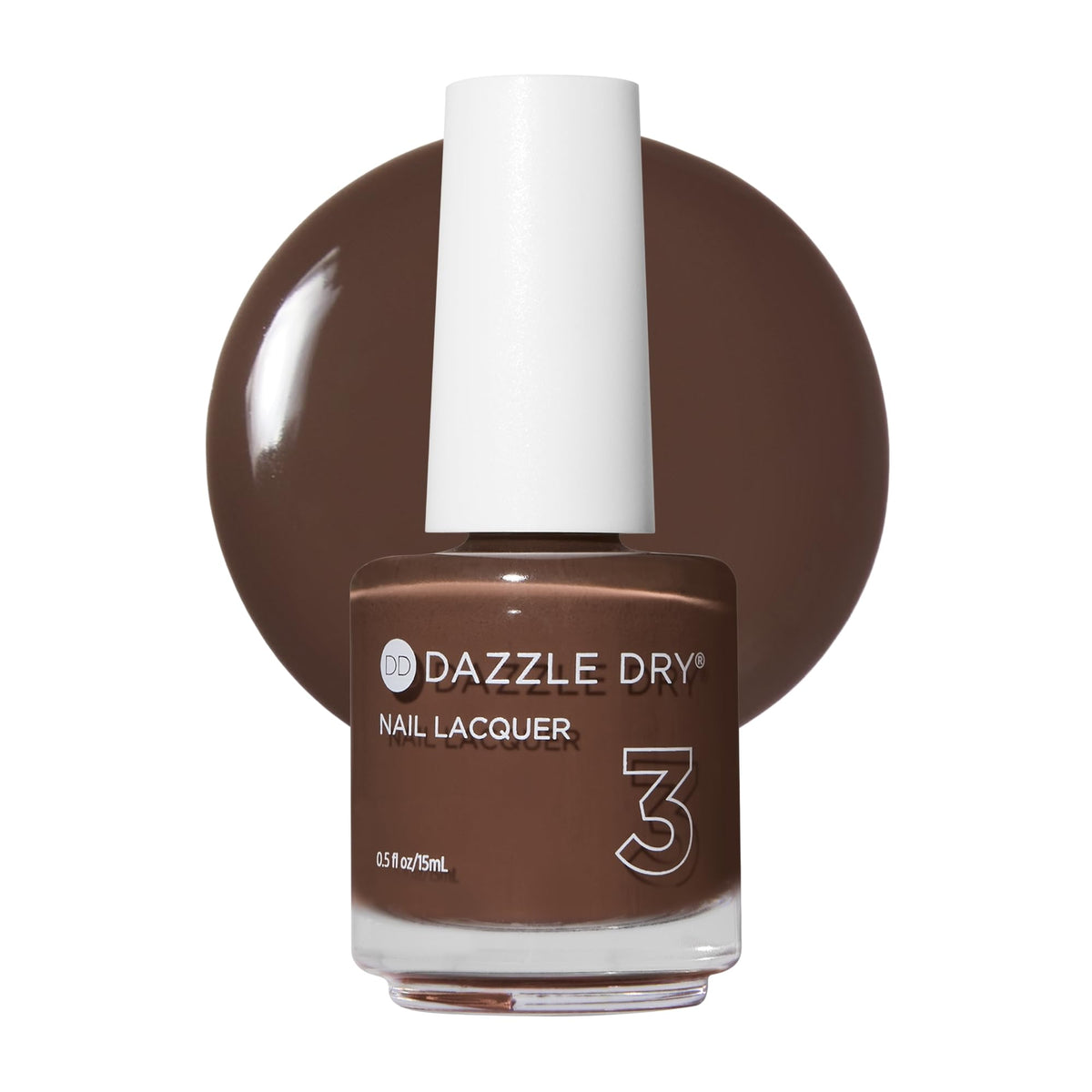Dazzle Dry Fringe bottle displays rich milk chocolate brown with quick-dry finish.