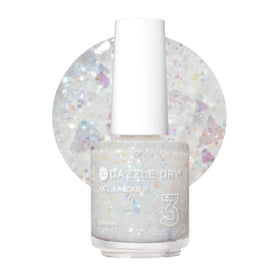 Dazzle Dry Step 3 Cold As Ice bottle with iridescent glitter finish