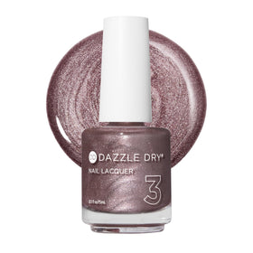 Dazzle Dry Nail Lacquer Out N' About bottle in rose gold metallic, fast-drying formula.