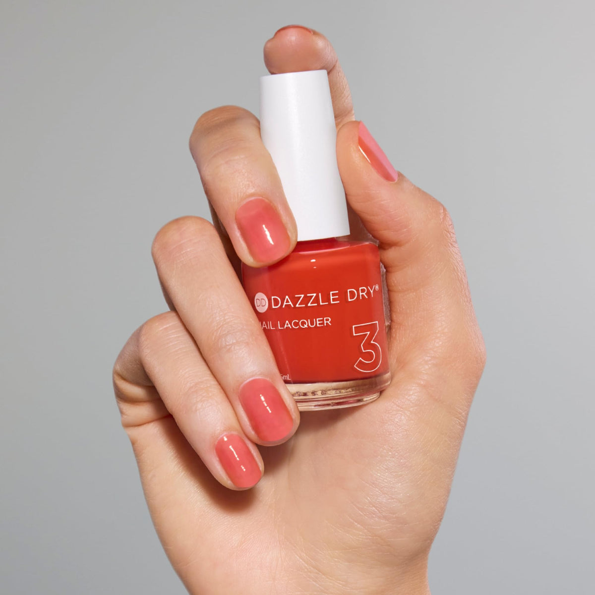 Dazzle Dry Nail Lacquer Sweet and Juicy swatch displaying buildable color