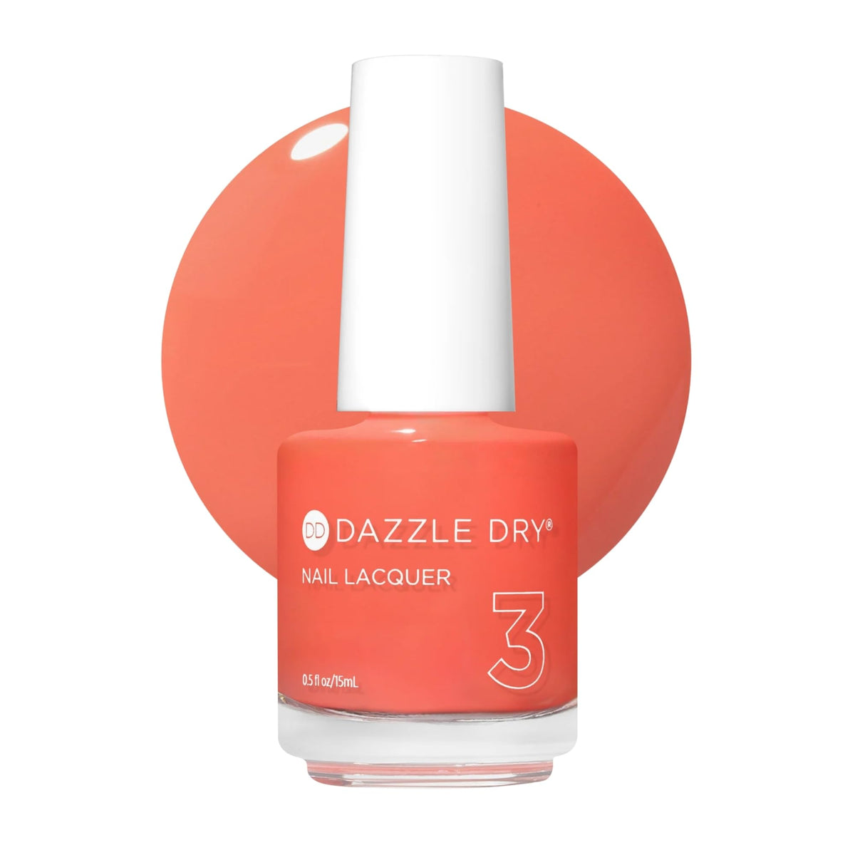 Dazzle Dry Oh My Melon bottle shows vibrant shade for quick, long-lasting manicures.