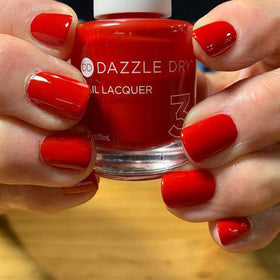 Dazzle Dry Rapid Red Lacquer bottle with bold classic red color