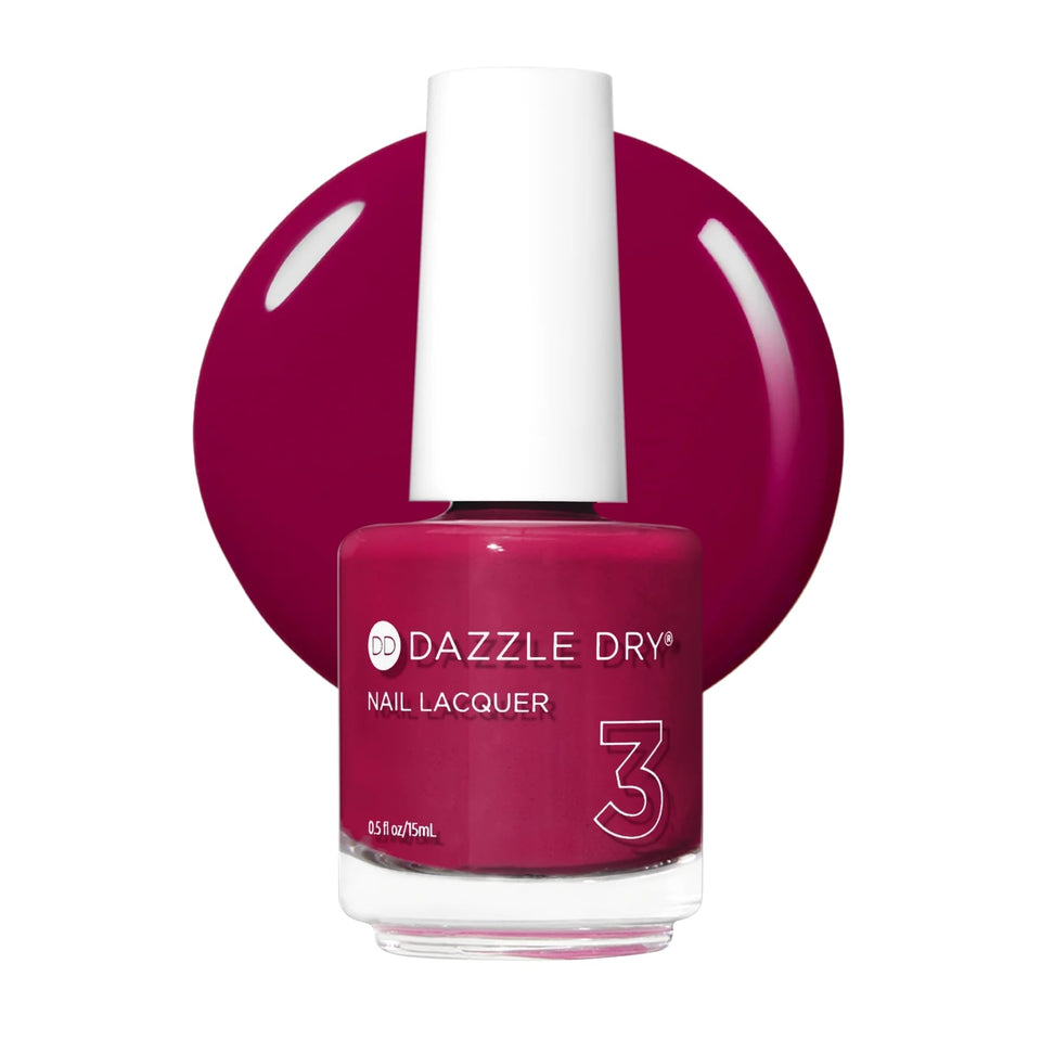 Dazzle Dry Raspberry Rush bottle front showing vibrant quick-dry color