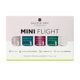 Close-up shows Lets Glow from the mini flight for fast, chip-free wear.