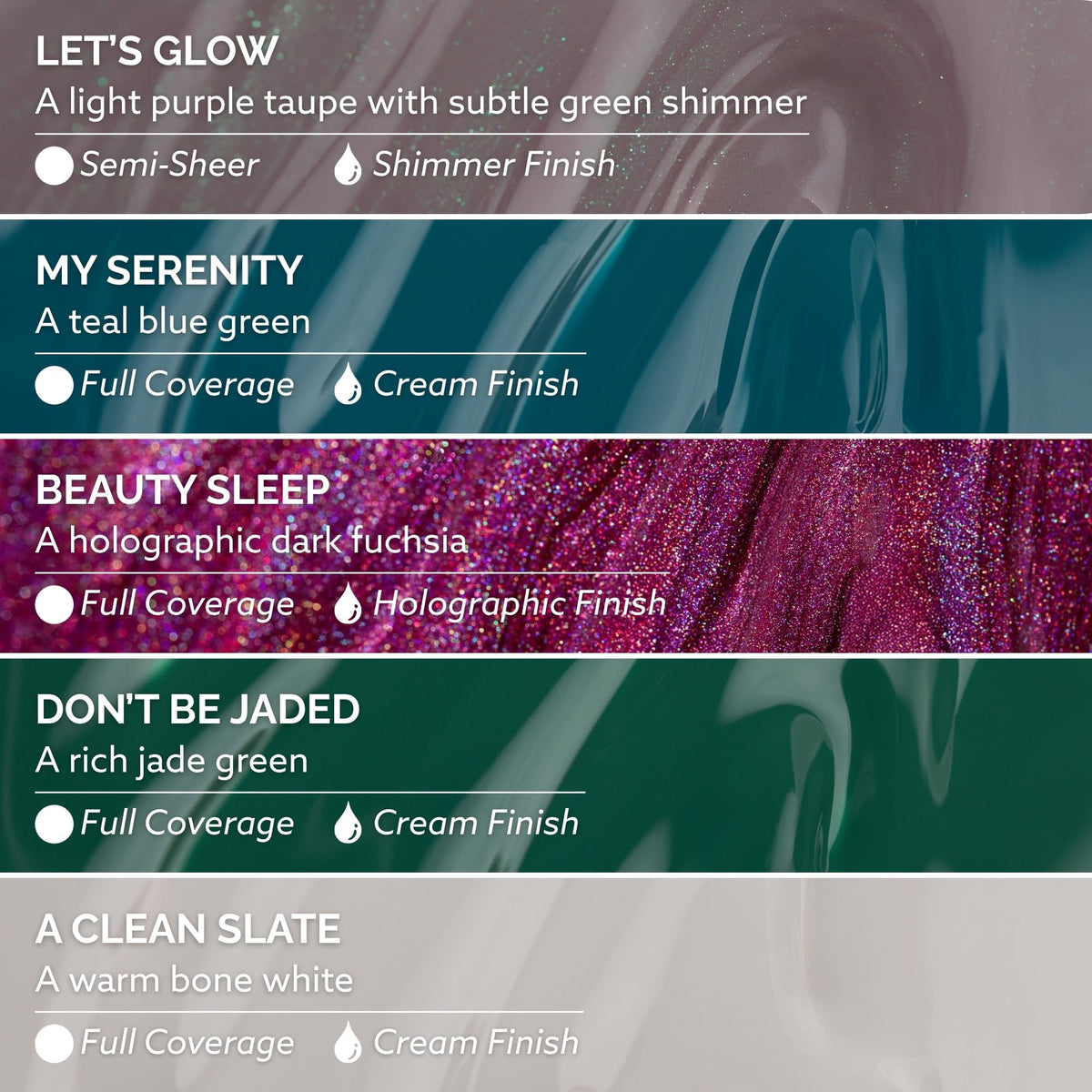 My Serenity teal blue-green cream swatch demonstrates lasting color.