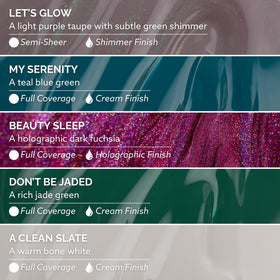 My Serenity teal blue-green cream swatch demonstrates lasting color.