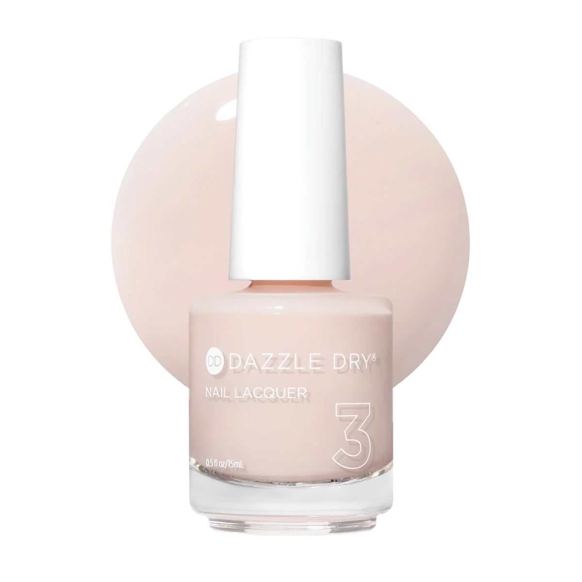 Dazzle Dry Rose Quartz bottle showing a light peach blossom shade for at-home nails.