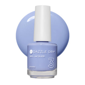 Dazzle Dry Sail Away nail lacquer bottle in pastel periwinkle blue, quick-drying for effortless at-home manicures.