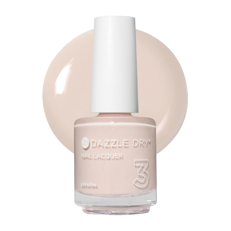 Dazzle Dry So On Pointe bottle shows pale almond cream with fast-drying finish.