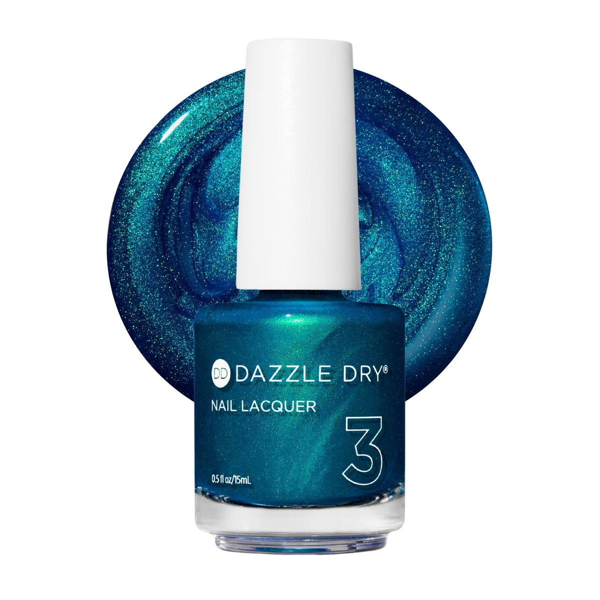 Dazzle Dry Speed Boat nail lacquer in aquamarine metallic, quick-drying.