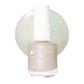 Dazzle Dry Spiritual Diva bottle close-up shows iridescent pink shimmer for long-lasting nails