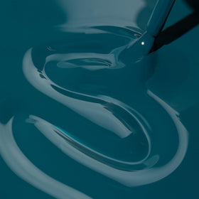 Dazzle Dry Step 3 bottle close-up emphasizes rich full-coverage teal cream