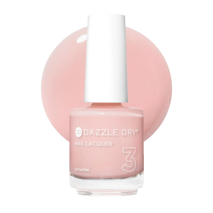Dazzle Dry Step 3 bottle in semi-sheer carnations pink, quick-dry formula.