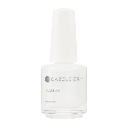 Dazzle Dry Step 4 matte top coat bottle closeup showing quick-dry matte finish