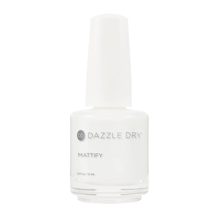 Dazzle Dry Step 4 matte top coat bottle closeup showing quick-dry matte finish