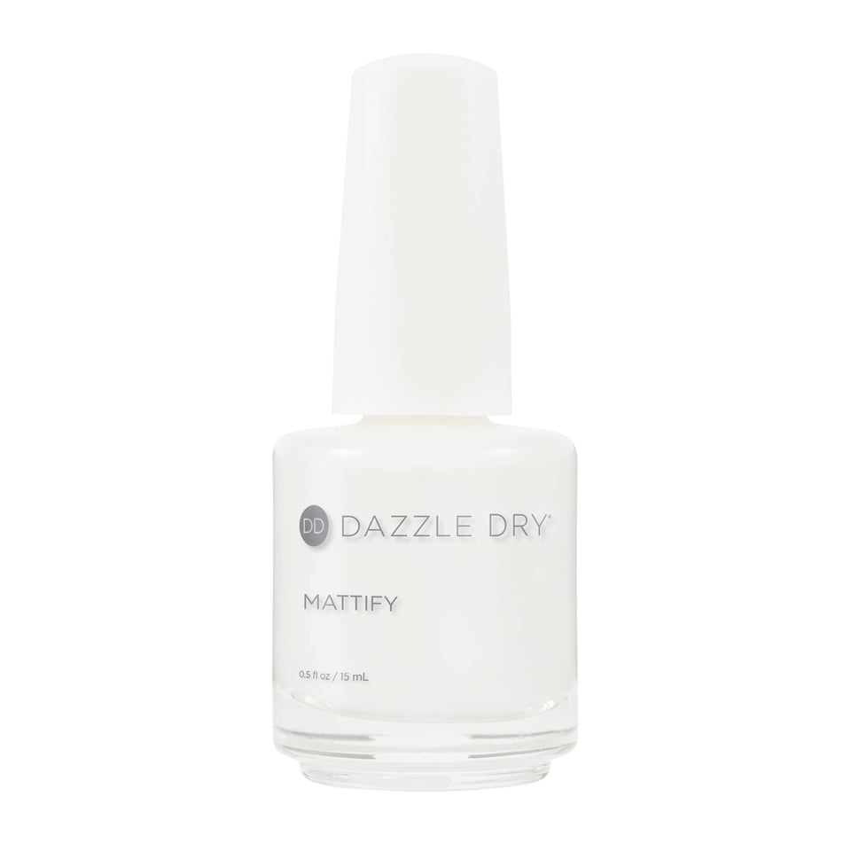 Dazzle Dry Step 4 matte top coat bottle closeup showing quick-dry matte finish