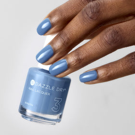 Dazzle Dry Varsity Blues top coat over lacquer for long lasting shine