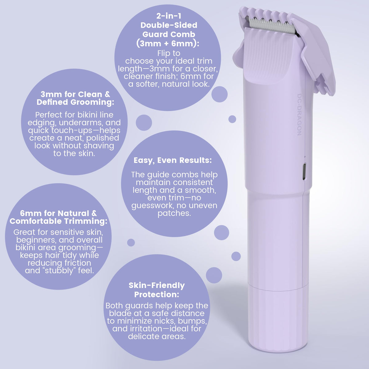 DC-Dragon rust-proof blades stay sharp in steamy showers.