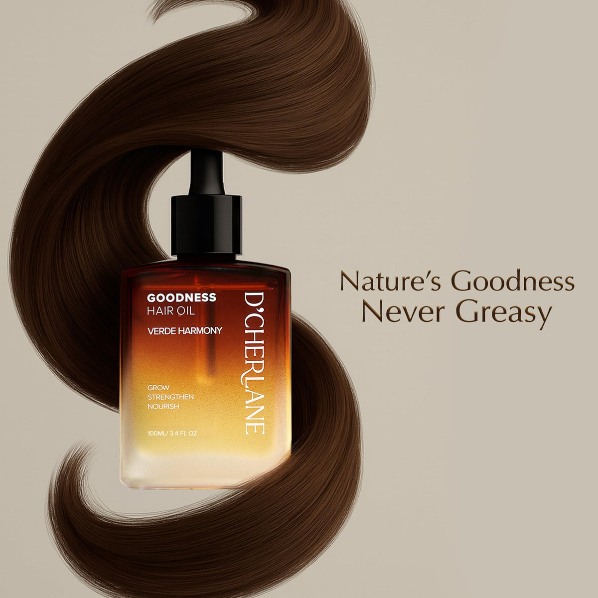 D'Cherlane Hair Growth Oil apply 3–6 drops to scalp for nourishment.