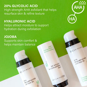 DCL Skincare AHA Resurfacing Lotion 20 application on hand for nightly use