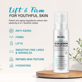Dcsily neck-firming cream application demonstrating lifting and hydration