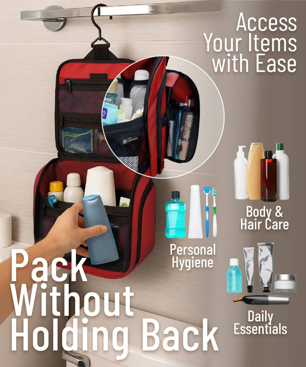 DD D&D Wanderlust medium travel bag neatly organizes 10 compartments