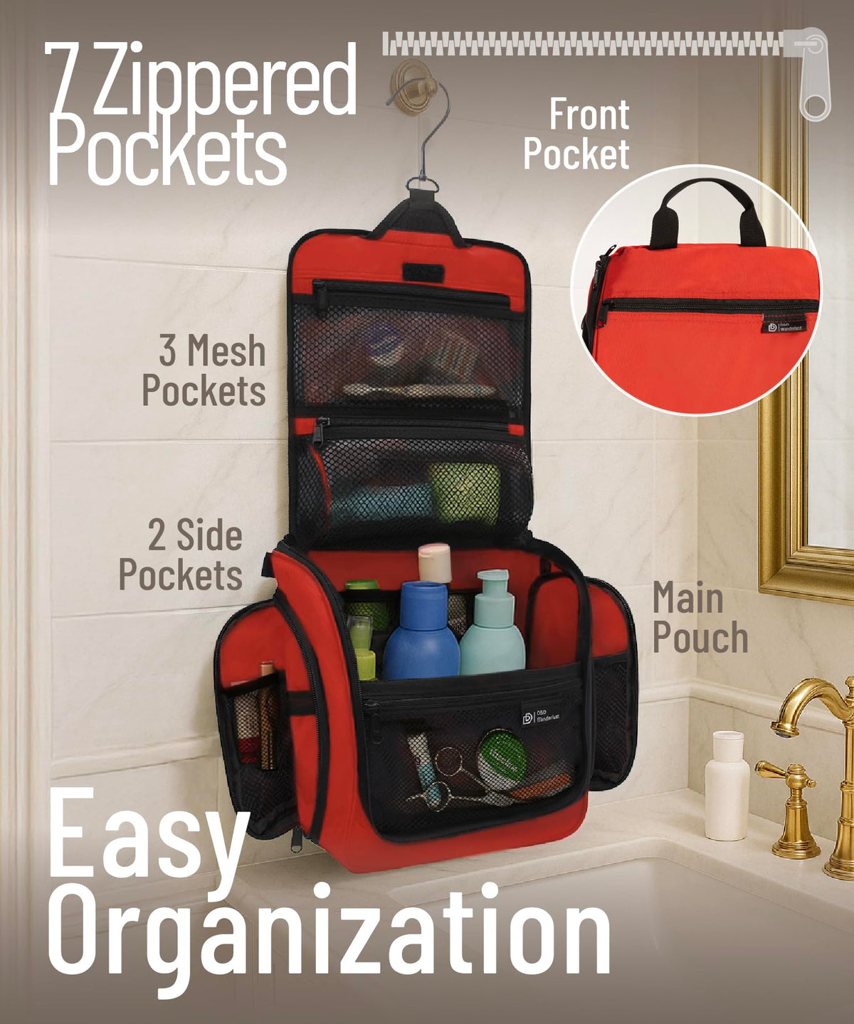 DD D&D Wanderlust interior with 10 compartments organized for cosmetics