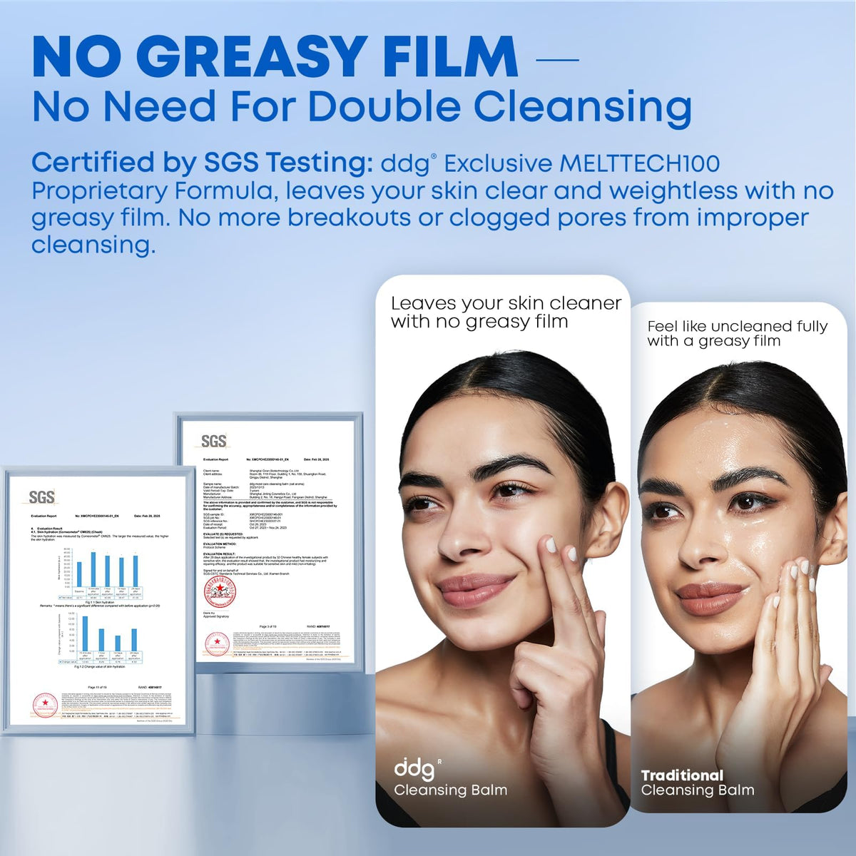 ddg Soft Moist Cleansing Balm rinse showing milky emulsion leaving skin fresh