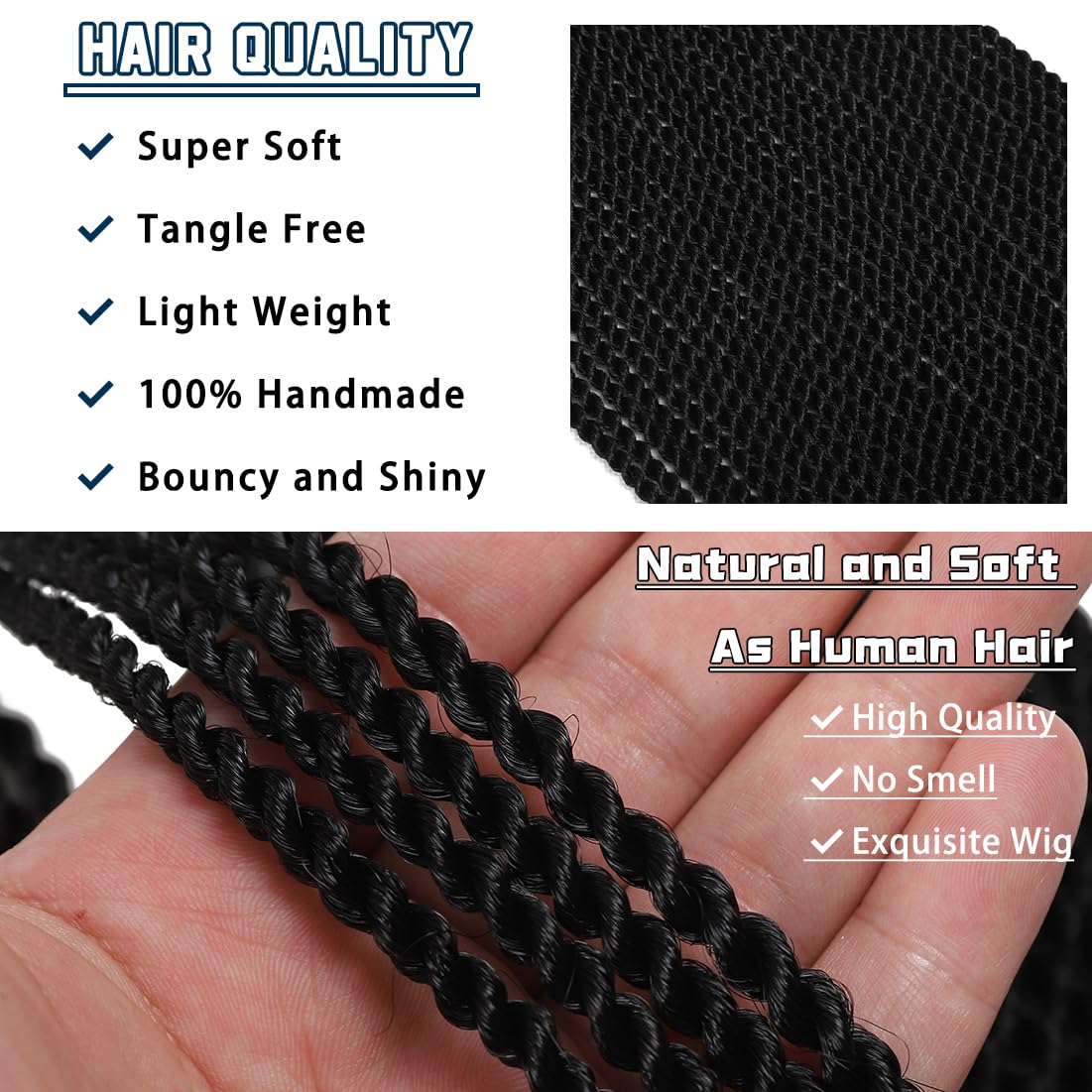 DDvation soft, lightweight Senegalese twist for comfortable wear