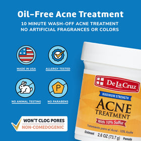 De La Cruz sulfur ointment applied to skin for precise blemish care