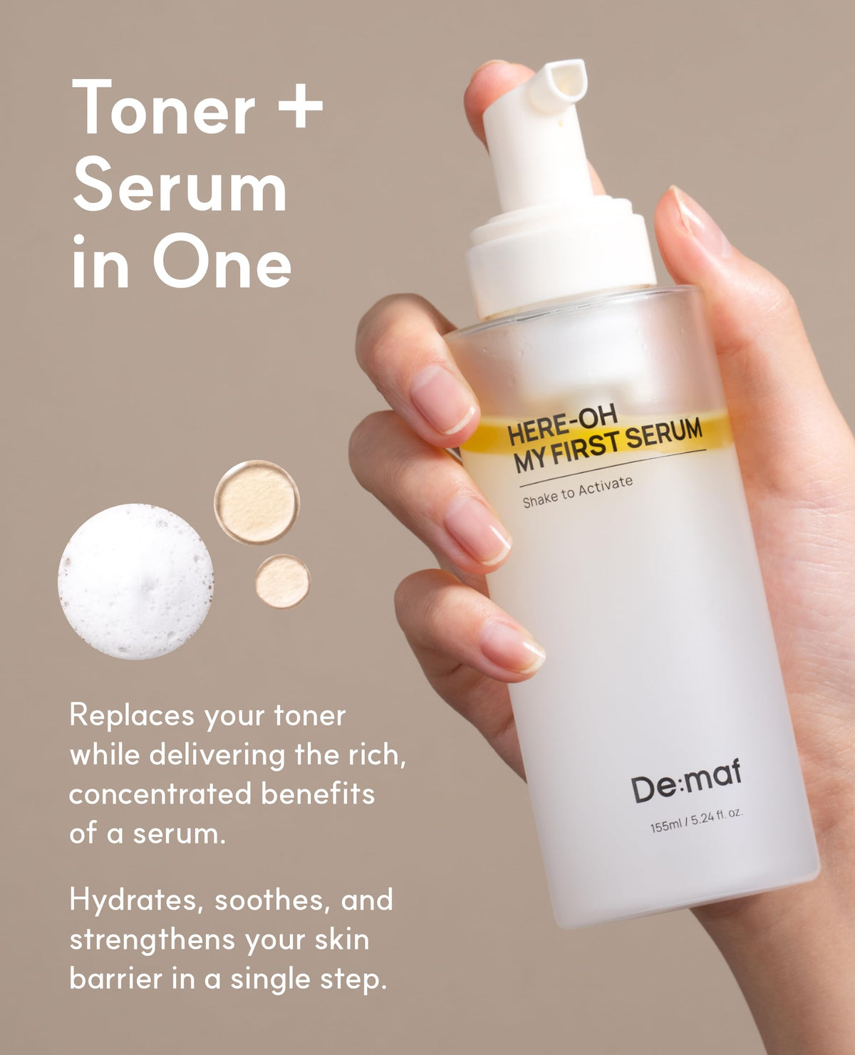 De:maf Serum application motion demonstrating gentle massage for glow.