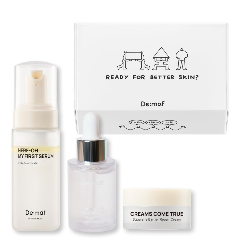 De:maf welcome gift kit 3-step routine for sensitive skin on the go.